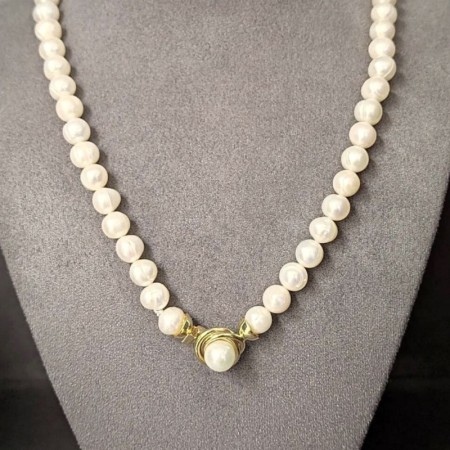 Olimpiyat Modeli İnci Broş 14 Ayar Altın Kolye